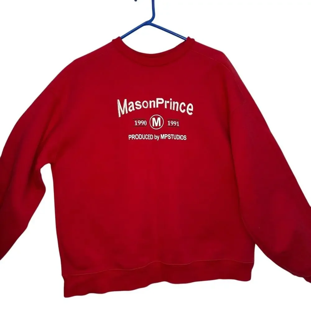 MasonPrince M.P. Studios Crewneck Sweater‎ Luxury Hoodie Sweatshirt Logo Size 1